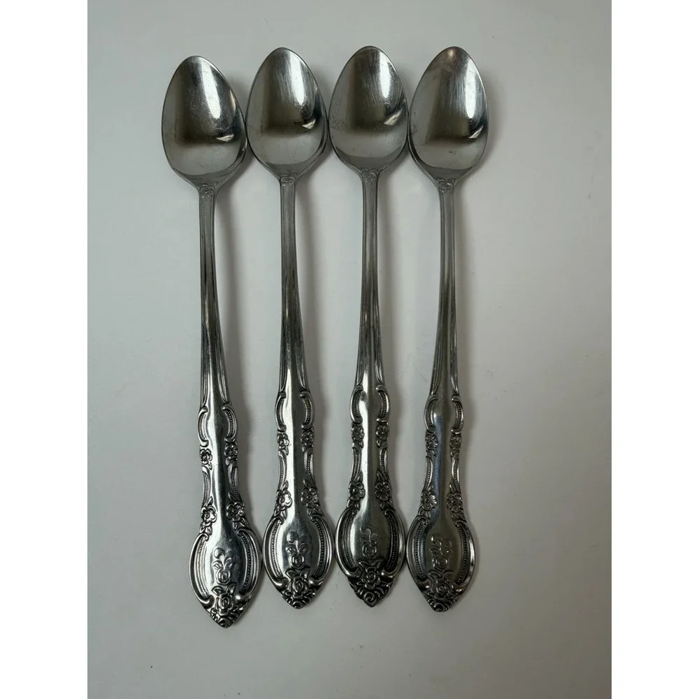 Marseilles Iced Tea Spoons Set Of 4 Stainless Steel Japan Flower